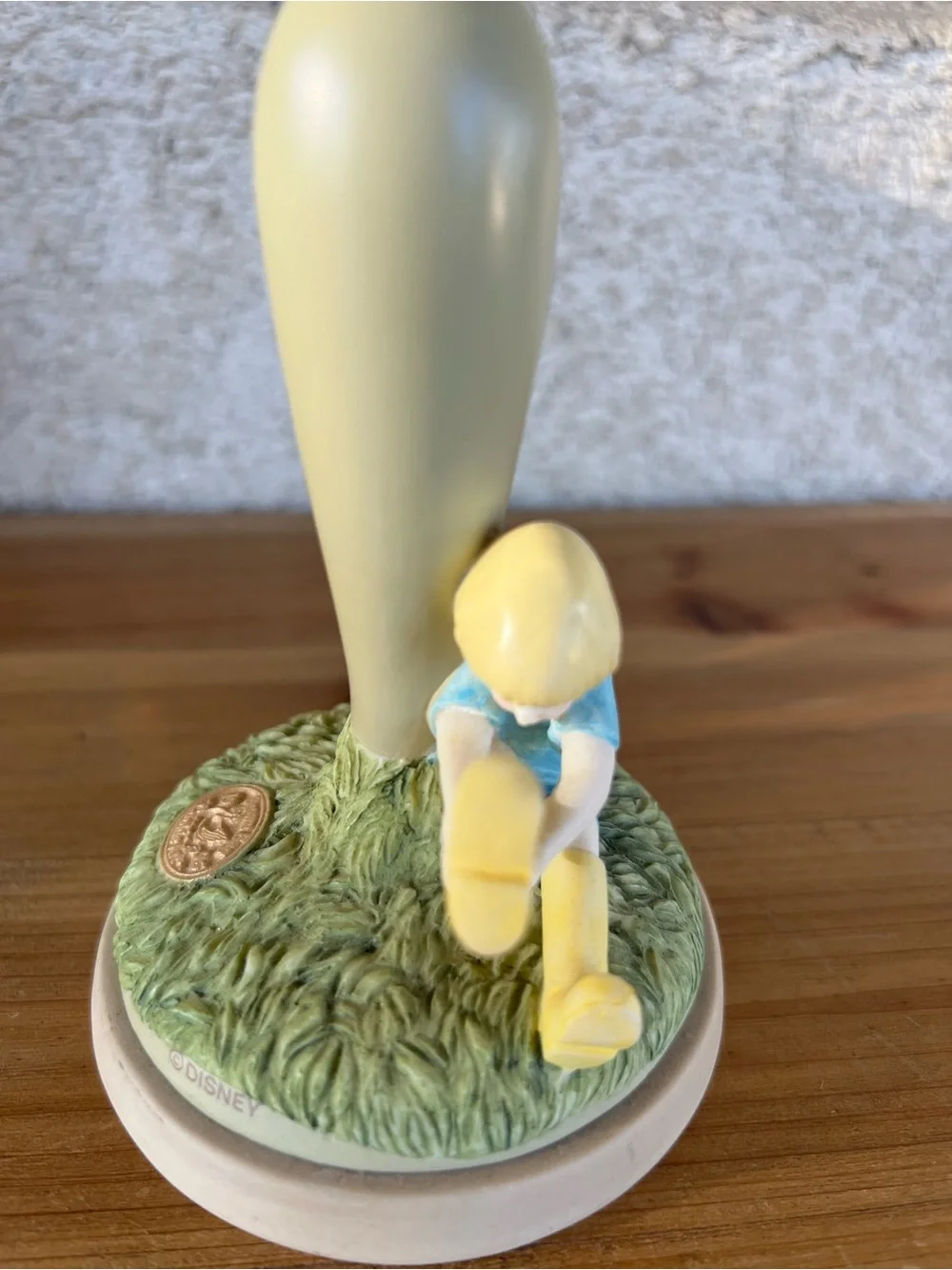 Hand-Painted Yellow & Blue Ceramic Lamp Base - Decorative Bakeware Accent